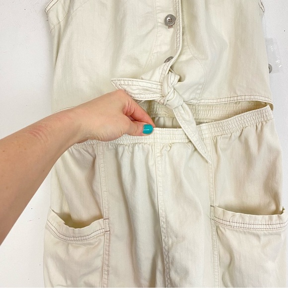 Free People Cleo Jumpsuit Womens Size Large Bone New FP We The Free Jumper Ivory - Picture 6 of 14